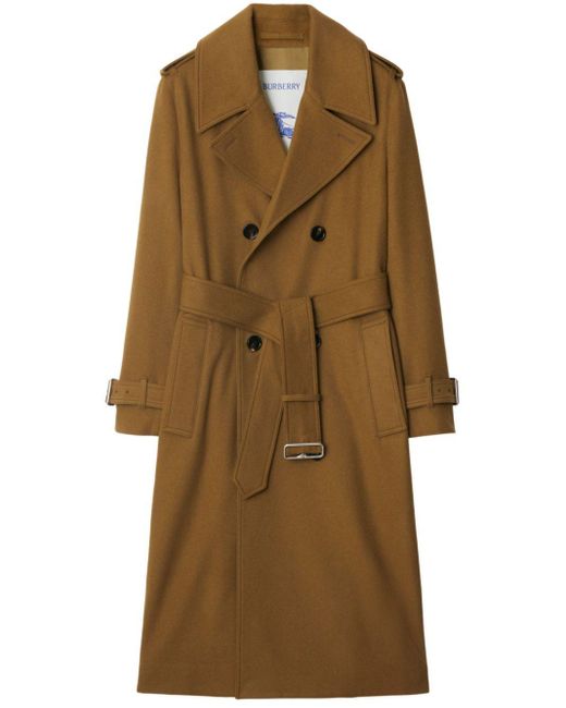 Burberry Natural Belted Cashmere Trench Coat