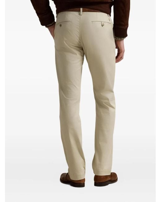 Polo Ralph Lauren White Flat-Front Twill Trousers for men