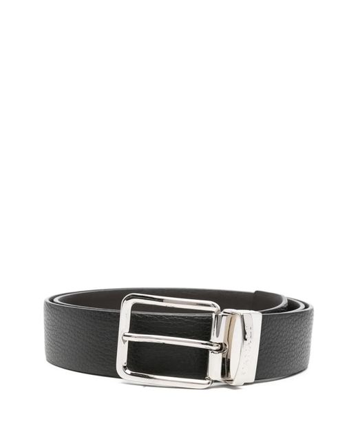 Canali Black Grained Belt for men