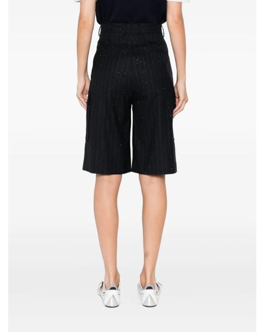 Sandro Black Pinstriped Tailored Shorts