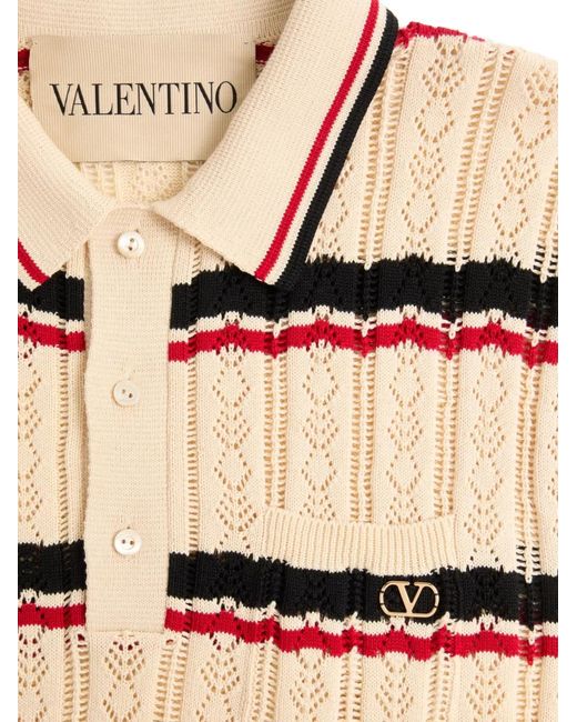 Valentino Garavani Natural Vlogo-Patch Polo Shirt for men