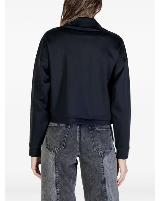 Guess Black Zip-Up Logo-Print