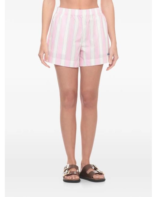 Mc2 Saint Barth Pink Maeve Striped Shorts