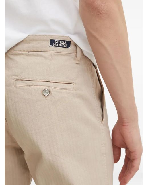 Guess Natural Striped-Pattern Trousers for men