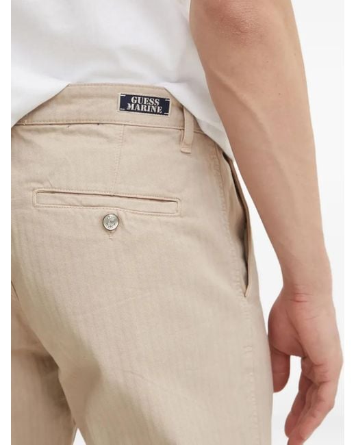 Guess Natural Striped-Pattern Trousers for men