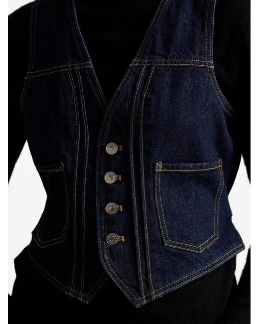 Polo Ralph Lauren Blue V-Neck Denim Waistcoat