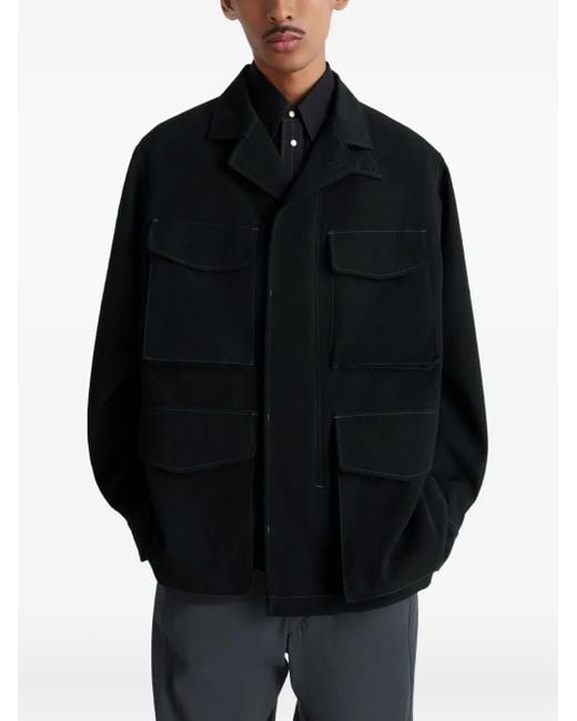 Lemaire Black Buttoned-Cuff Pocket Overshirt for men