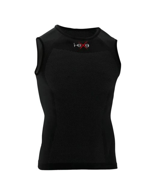 I-Exe Black Logo-Print Sleeveless Top for men