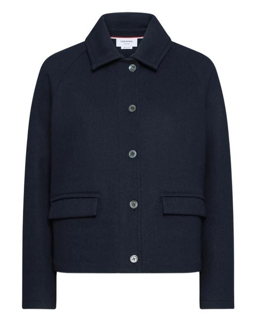 Thom Browne Blue Double-Face Jacquard Jacket