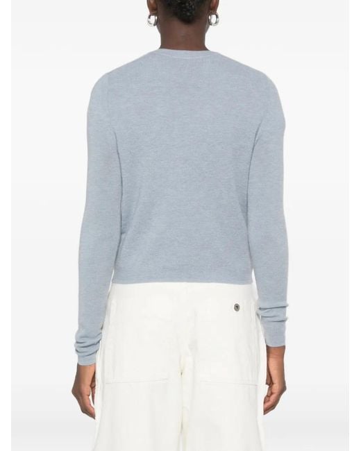 Bompard Blue Plain-Knit Cardigan