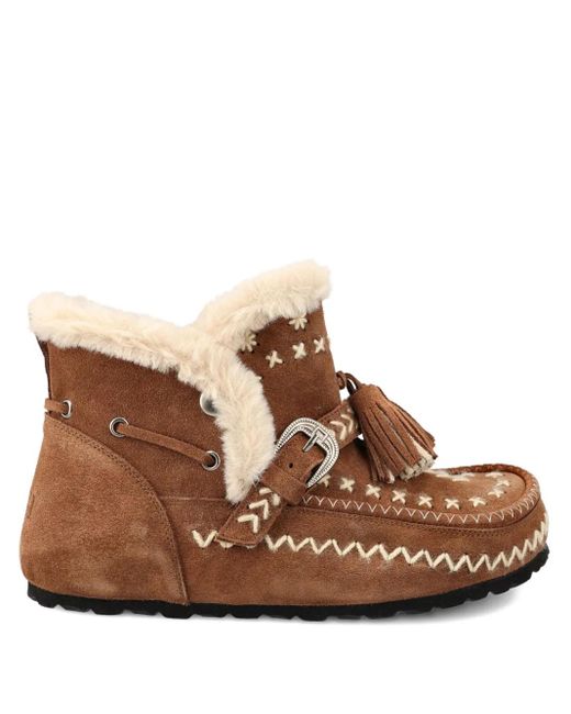 Taji Brown Tassel-Embellished Suede Boots