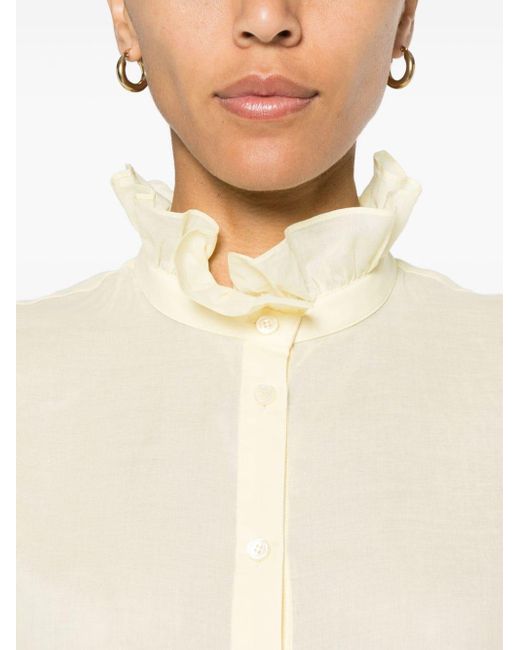 Philosophy Di Lorenzo Serafini White Ruffle-detail Cotton Shirt