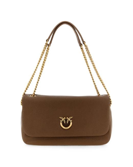 Pinko Brown Sac Porté Épaule À Motif Love Birds