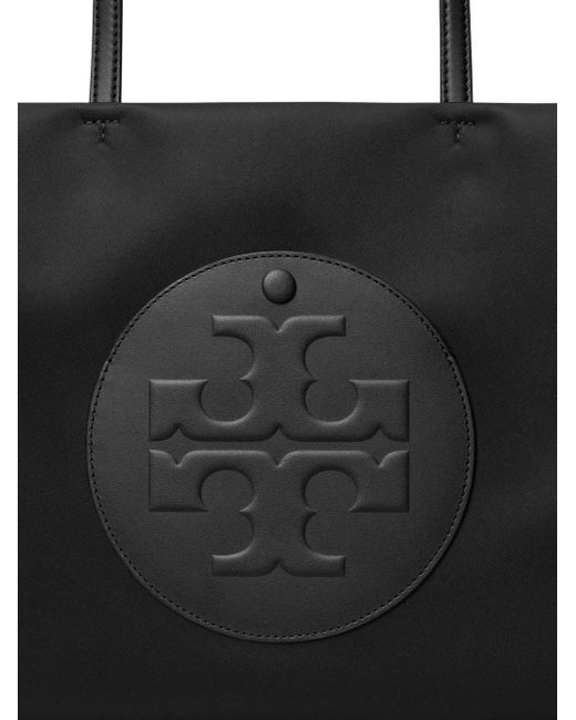 Tory Burch Black Ella Logo-Embossed Tote Bag