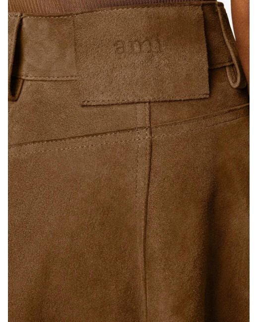 AMI スエード Aラインスカート Brown
