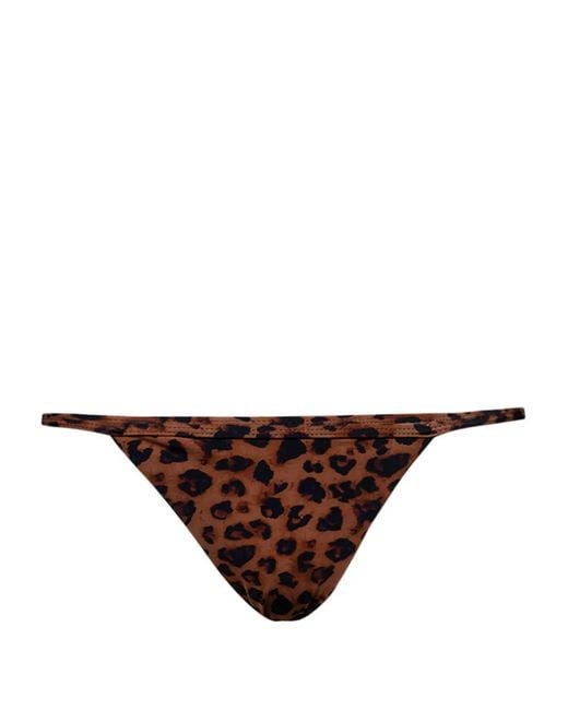 Christopher Esber Brown Leopard-Print Bikini Bottoms