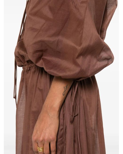 Robe En Coton À Coupe Longue ANDAMANE en coloris Brown