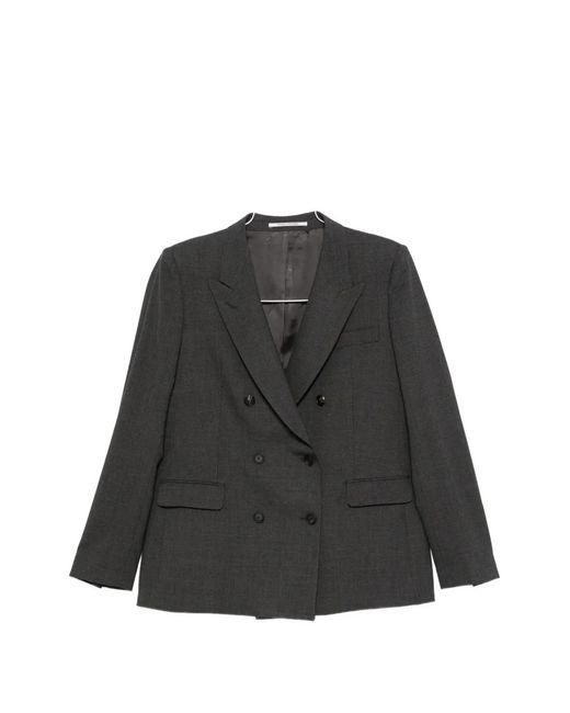 Tagliatore Black Double-Breasted Peak-Lapels Suit