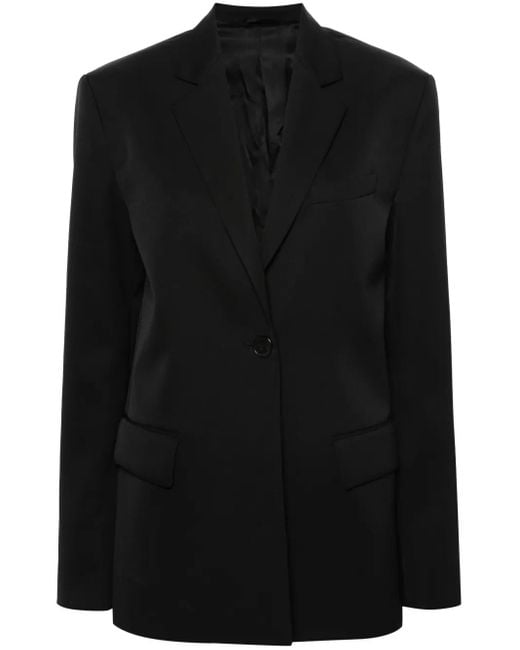 MODES GARMENTS Black Single-Breasted Wool Blazer