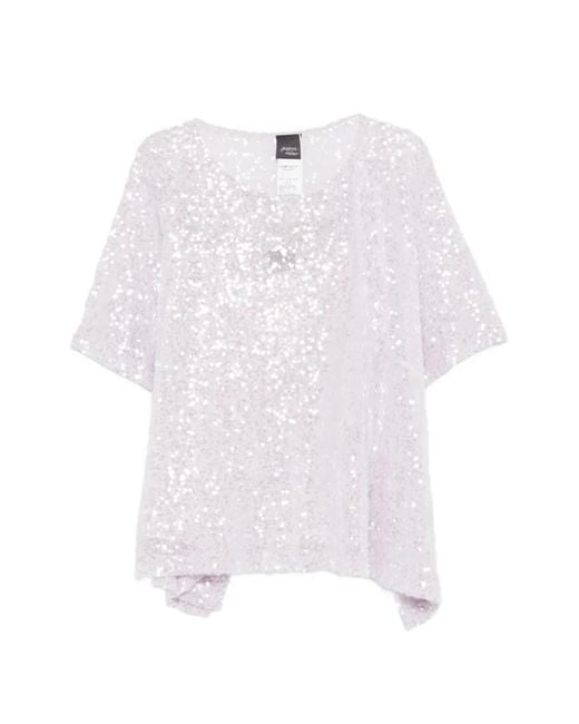 Marina Rinaldi White Sequin Embellished Blouse