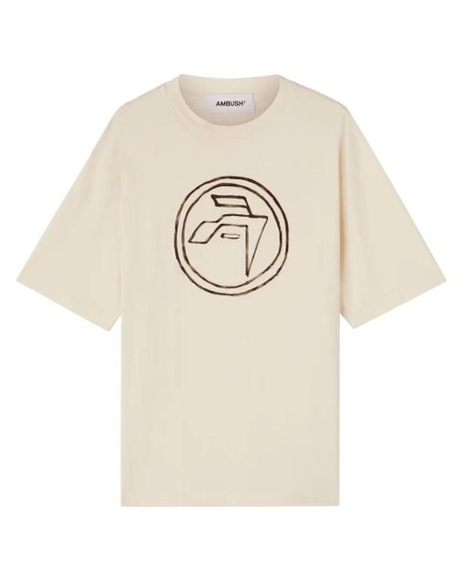 Ambush Natural Emblem-Print Organic-Cotton T-Shirt for men