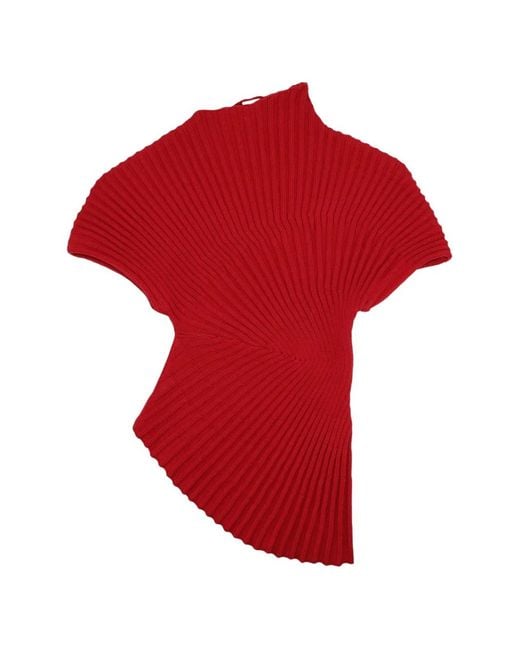 Cult Gaia Red Annemie Ribbed Top