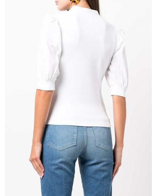 Veronica Beard White Coralee Button-Up Top