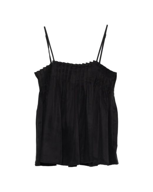 ELEH Black Pleated Top