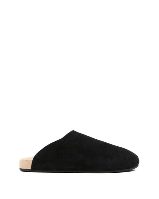 The Row Black Hudson Suede Mules for men