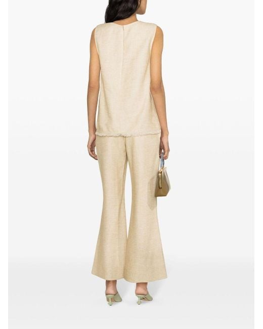 By Malene Birger Natural Debbia Fringed Tank Top