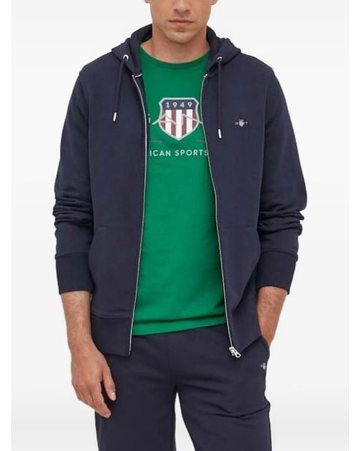 Gant Blue Zip-Up Hoodie for men