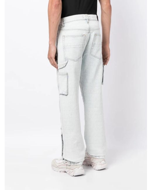 Amiri Blue Jacquard Straight-Leg Carpenter Jeans for men