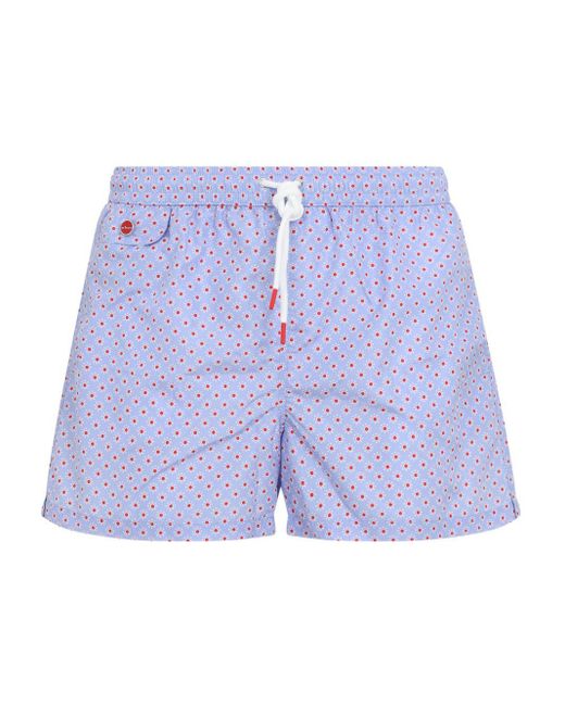 Kiton Purple Micro-Pattern Swim Shorts for men