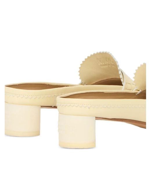 MM6 by Maison Margiela Natural Swing Toe Leather Loafers