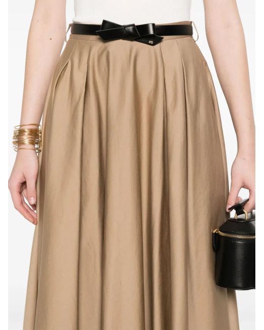 Falda midi con cinturón Elisabetta Franchi de color Natural