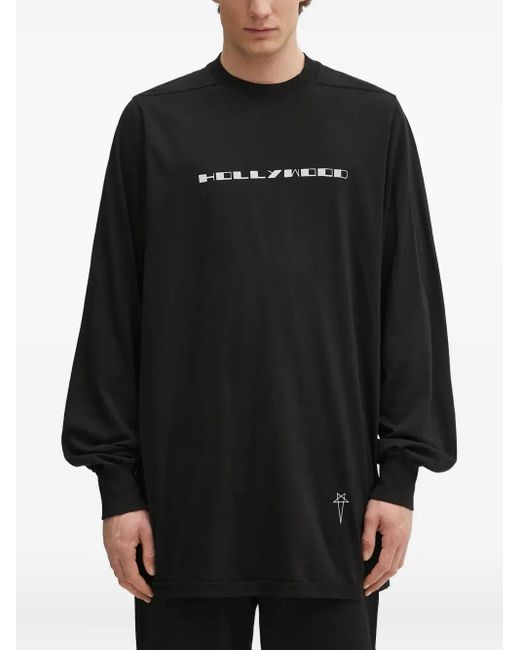 Rick Owens Hollywood Graphic Long-Sleeve T-Shirt in Black for Men 