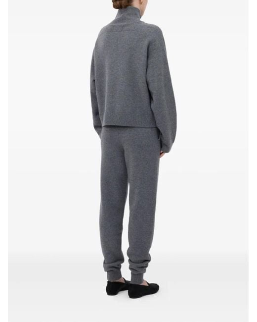Loulou de Saison Gray Dries Stand-Collar Zipped Sweater