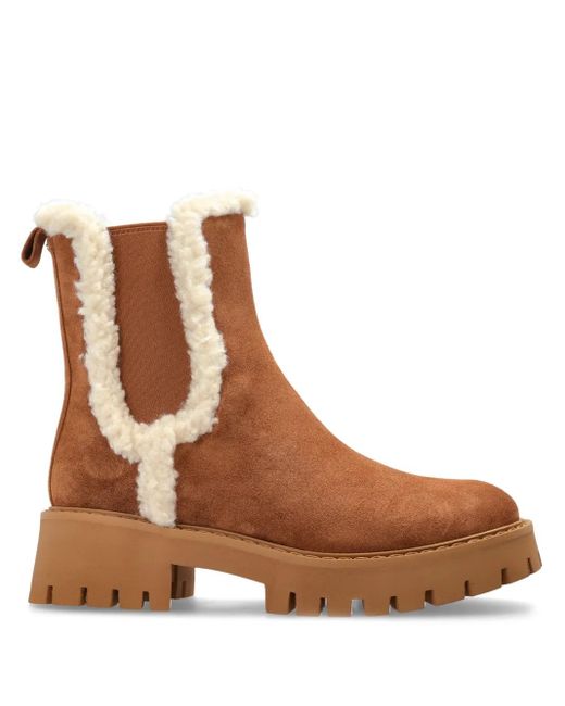 MICHAEL Michael Kors Brown Asher Suede And Faux Shearling Boot