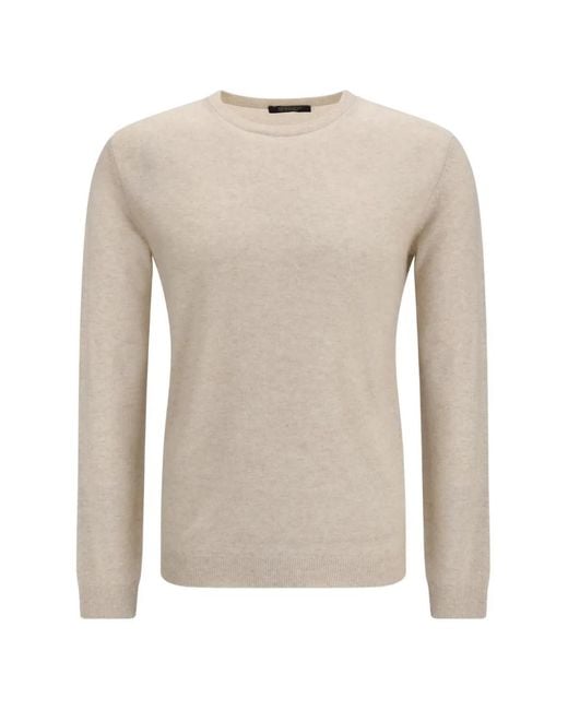 Aragona White Crew-Neck Sweater for men