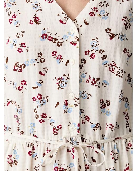 Marc O' Polo White Floral-Print Midi Dress