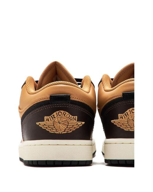 Nike Brown Air Jordan 1 Low Leather Sneakers for men