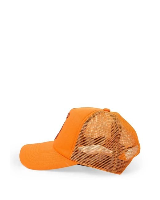 Sp5der Orange Casquette À Logo Clouté for men