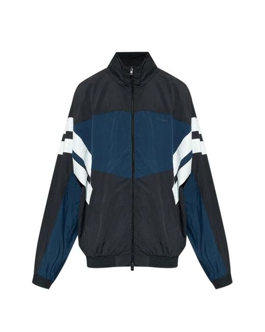 Vetements Blue Striped-Sleeves Colour-Block Jacket for men