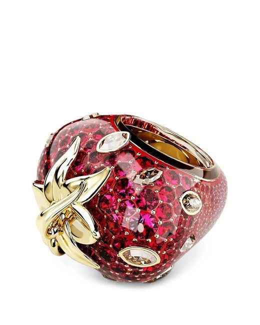 Swarovski Red Idyllia Crystal-Embellished Strawberry Ring