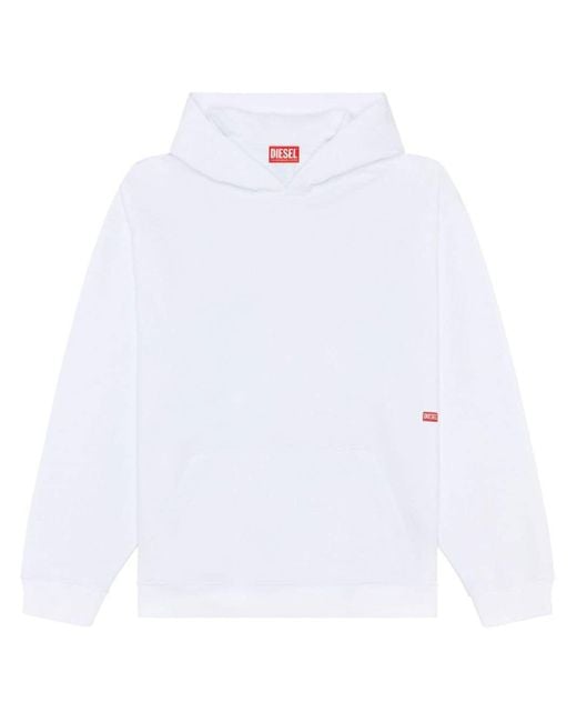 Hoodie en coton à patch logo S-Boxt-Hood-N8 DIESEL pour homme en coloris White