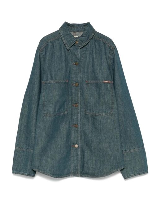 Soeur Blouse Met Knoopsluiting En Opgestikte Zak in het Green