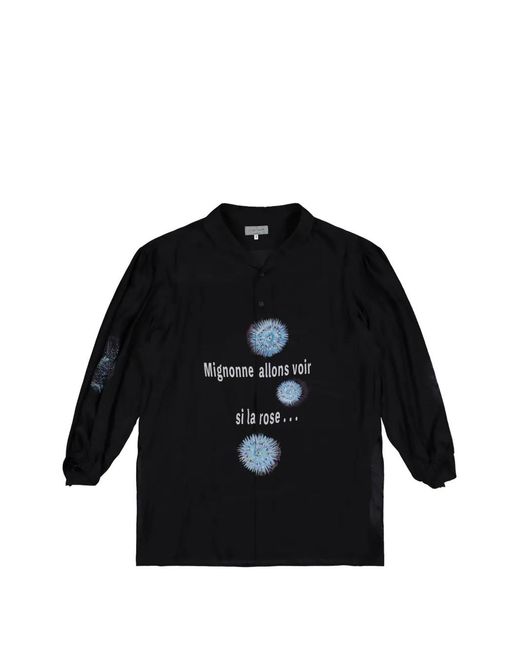 Yohji Yamamoto Black Sea-Motif Silk Shirt for men