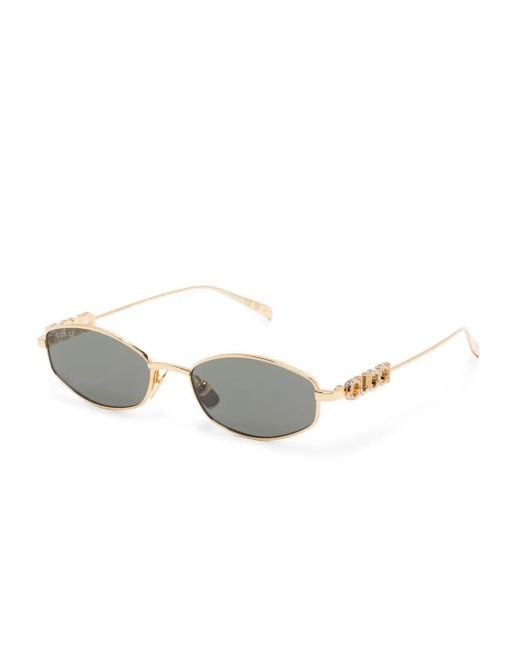 Gucci Gray Geometric-Frame Sunglasses