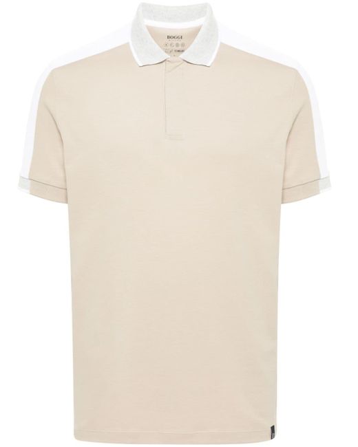 Boggi White Contrasting-panel Polo Shirt for men