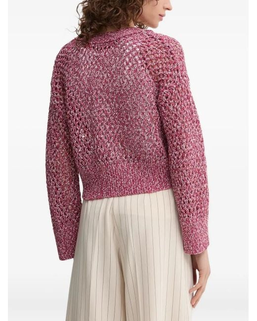 Boss Red Open-Knit Button Cardigan